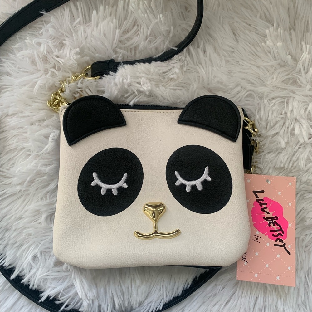 Betsey Johnson Black and Gold Chain Detail Bag